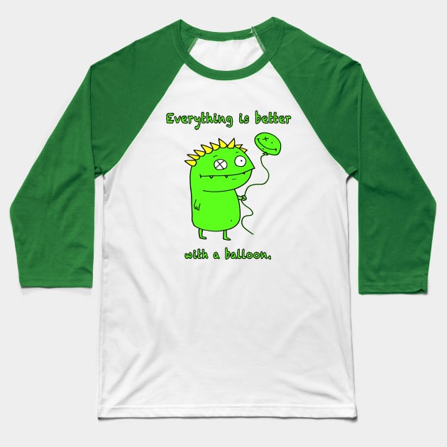 Everything is better with a balloon.  Witterworks Monster Baseball T-Shirt by witterworks